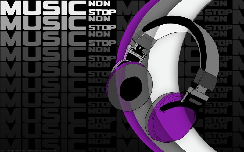 purple headphones music wallpaper