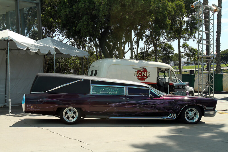 Purple Hearse Car
