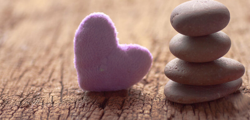 Purple Heart and Stacked Stones