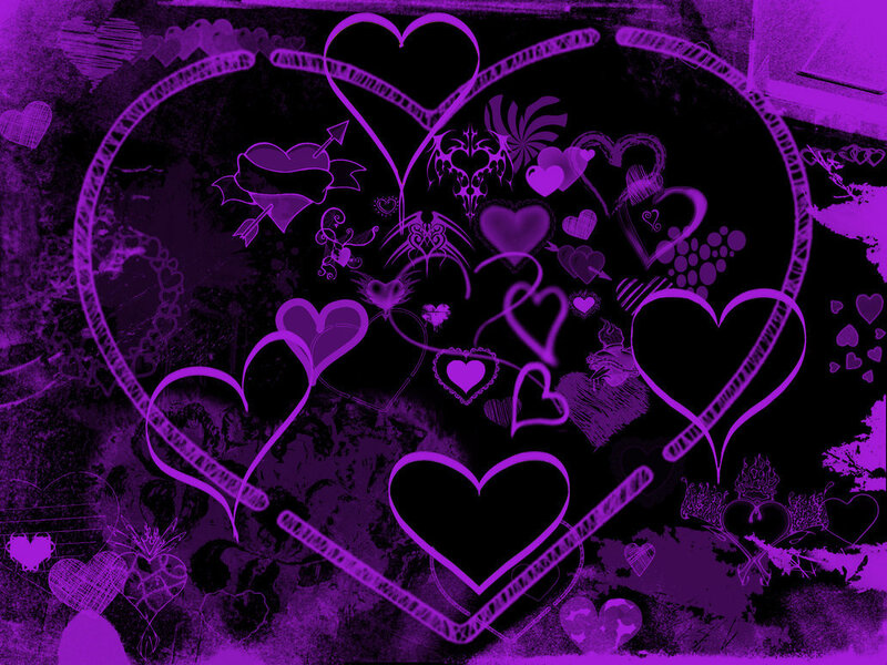 Purple Heart Design — Romantic, Digital Art