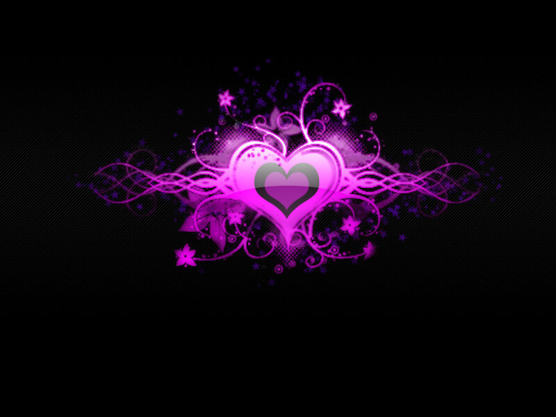 purple heart design with floral elements