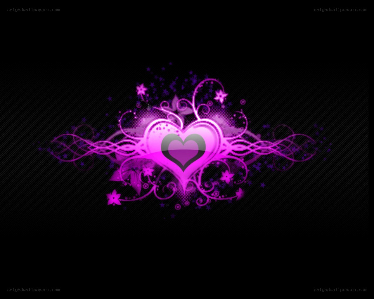 purple heart design with swirls