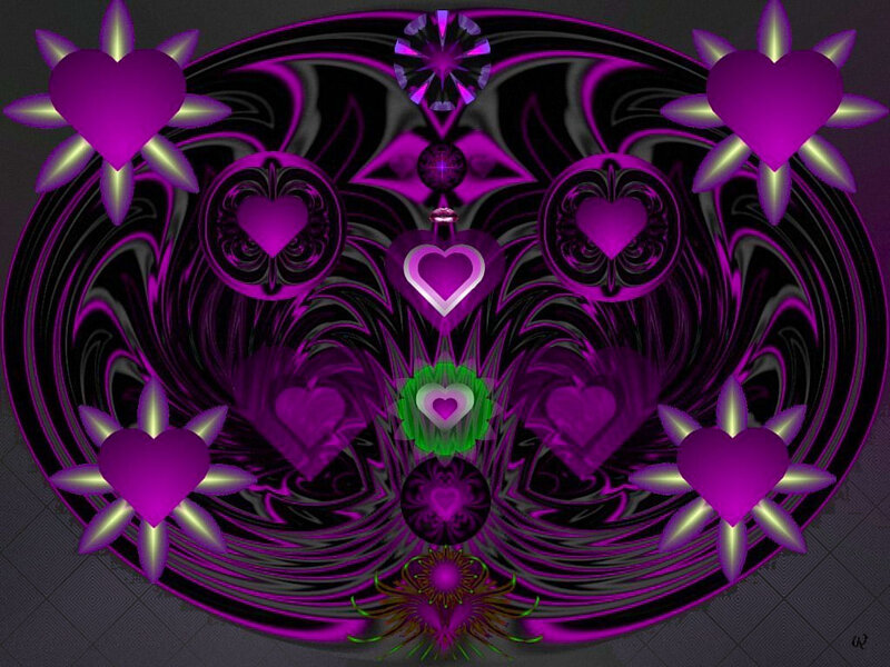 Purple Heart Fractal Art — Hypnotic