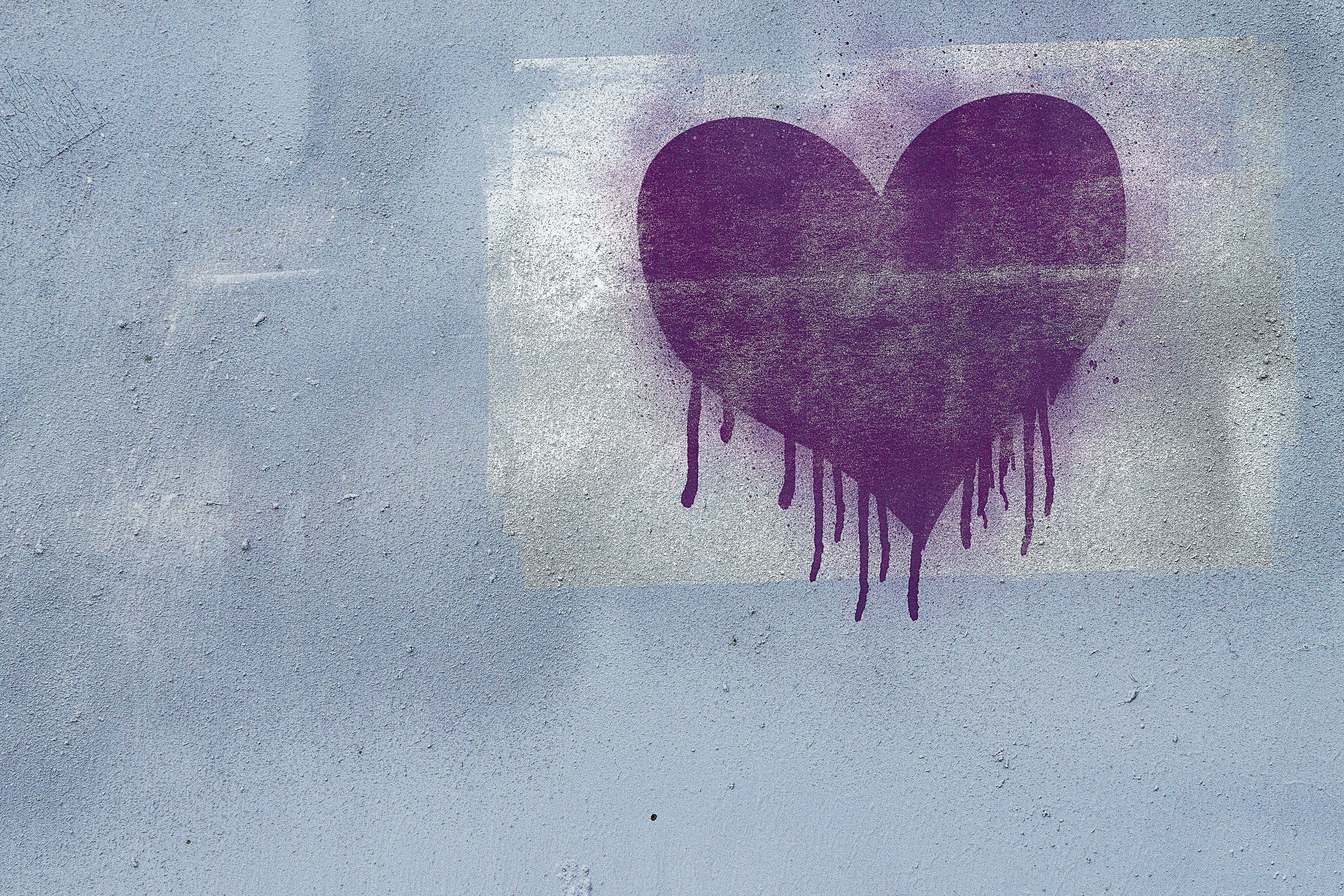 purple heart graffiti on wall