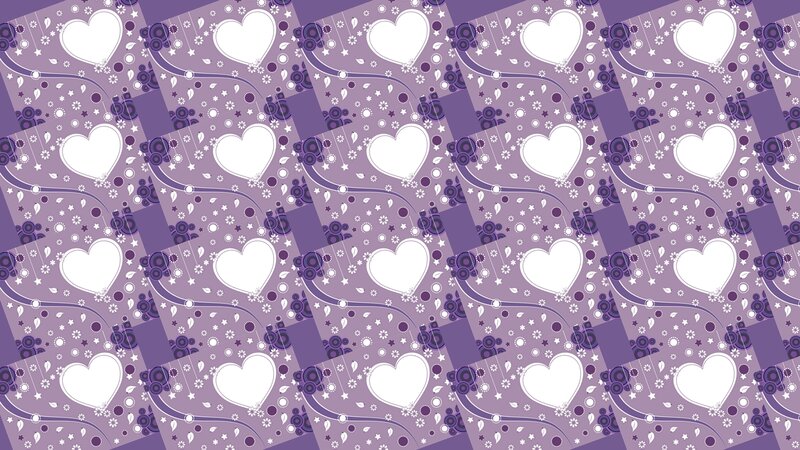 Purple Heart Pattern — Playful, Vector Art