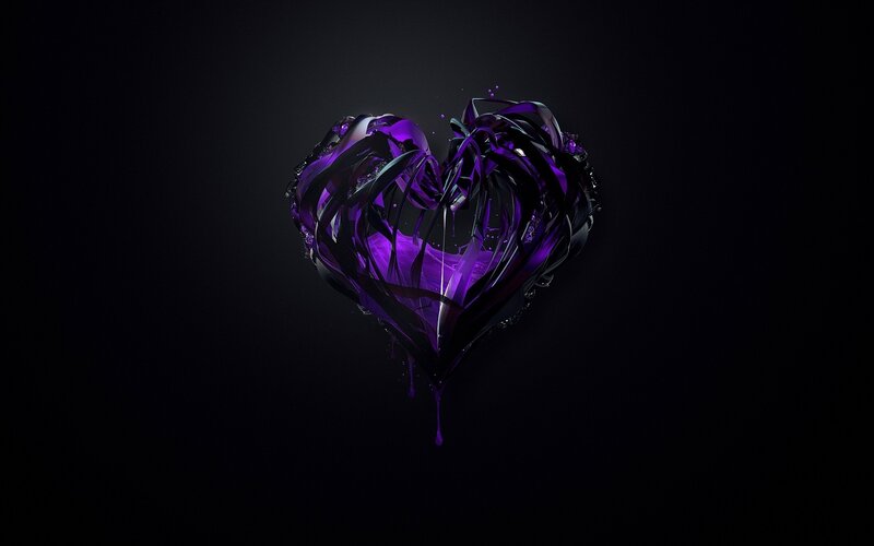 Purple heart sculpture