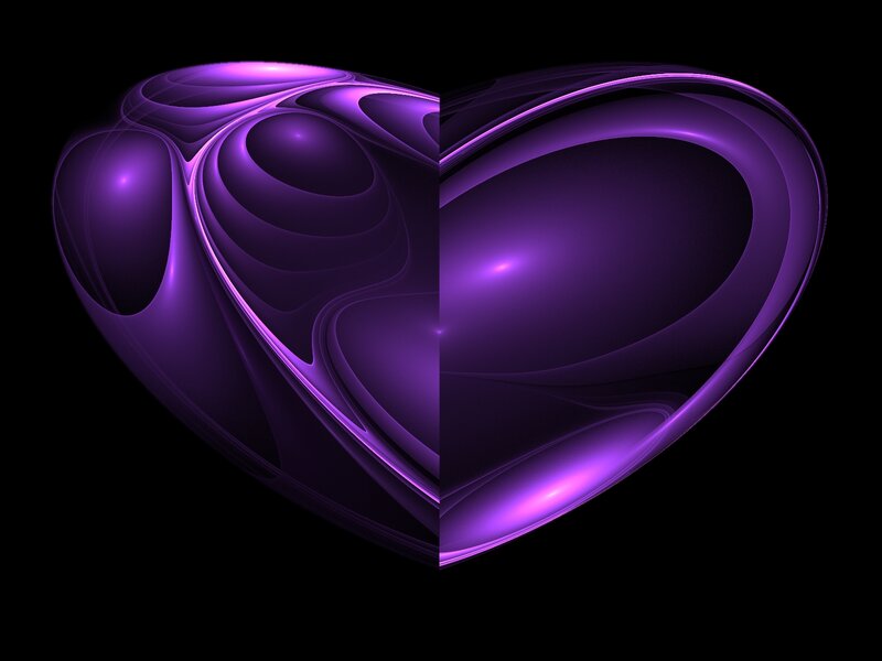 Purple Heart Shape — Dramatic