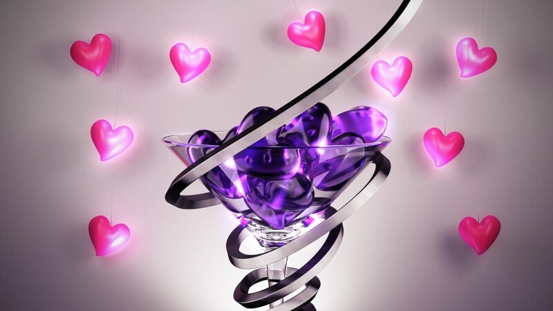 Purple Heart-shaped Objects — Romantic