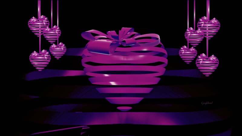 Purple Heart-shaped Ornaments