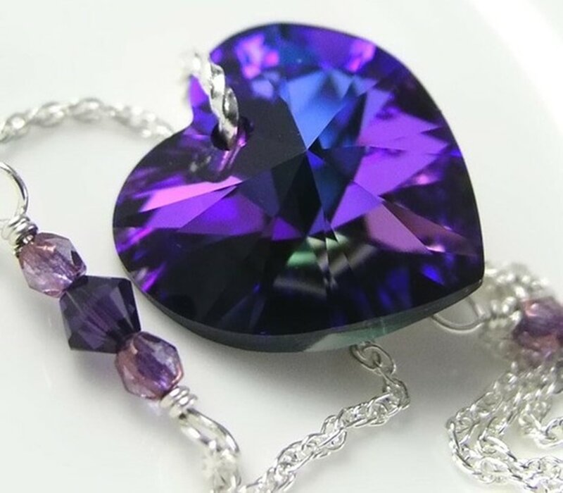 Purple Heart-shaped Pendant