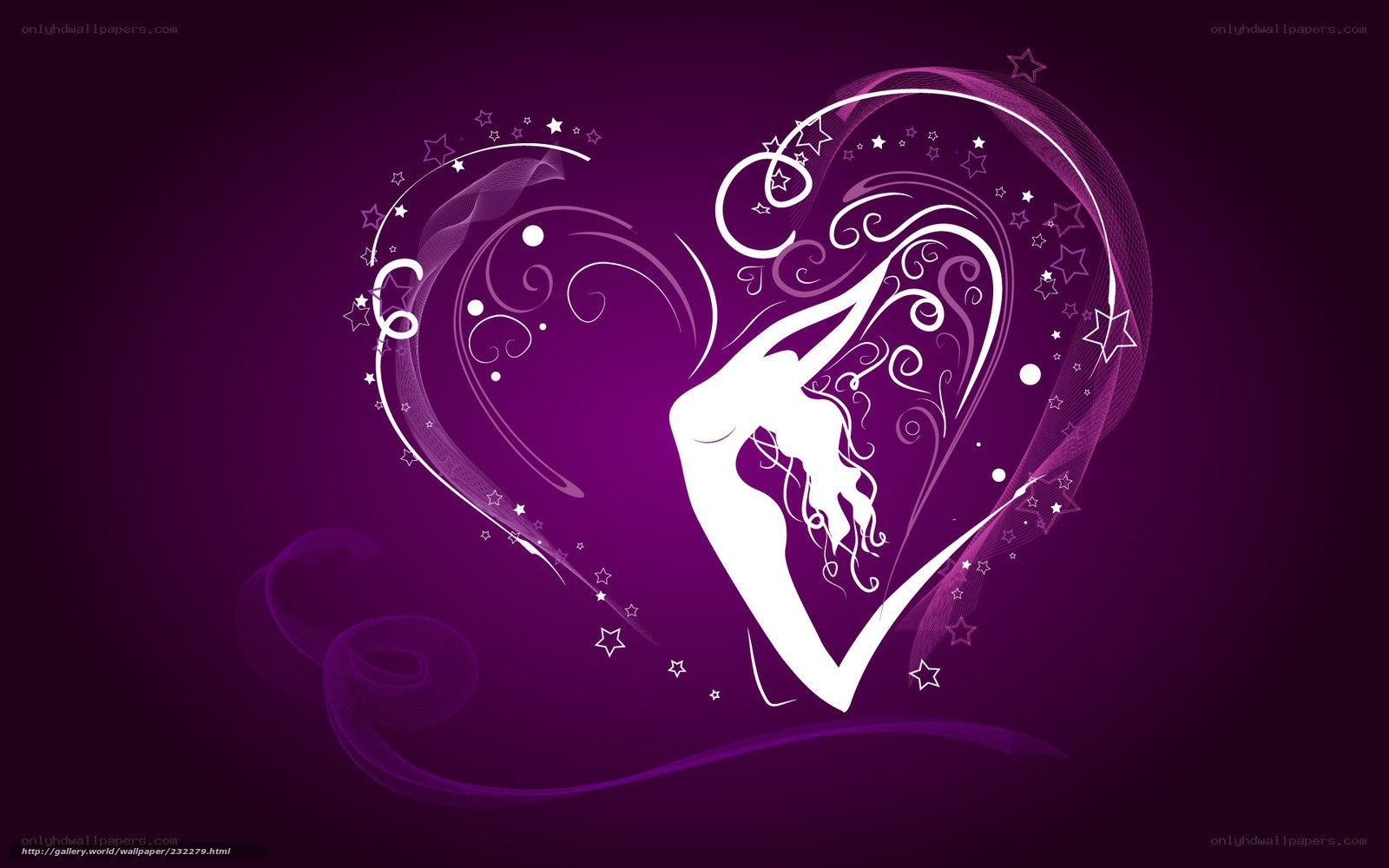 Purple heart with dancer silhouette