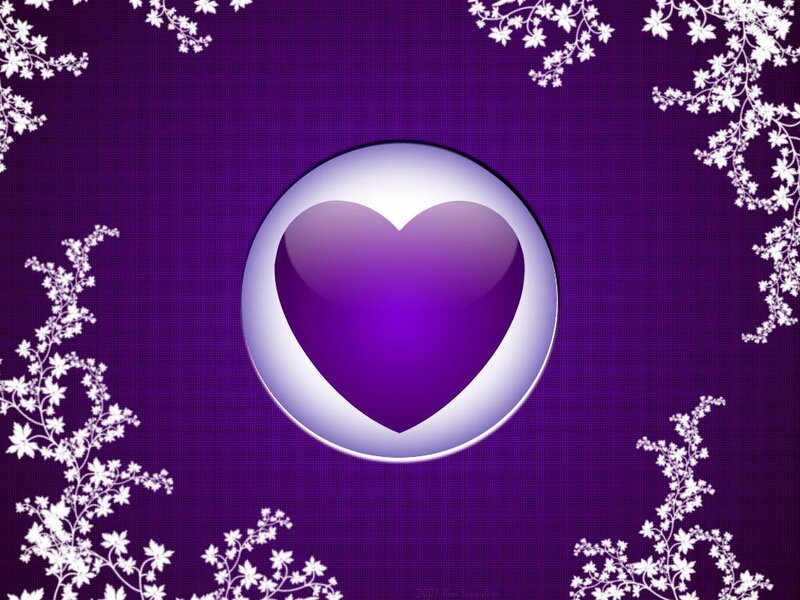 purple heart with floral border