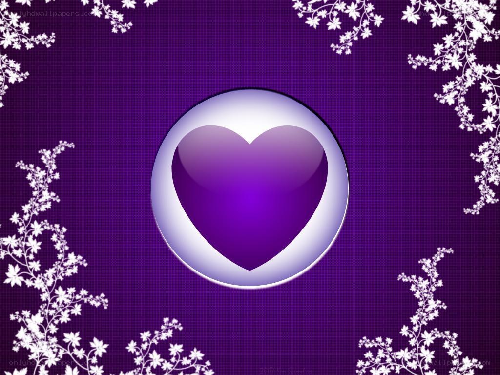 purple heart with floral border