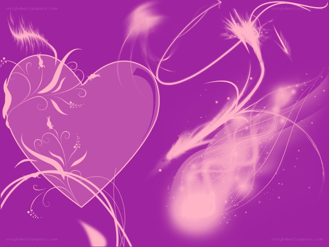 purple heart with floral design