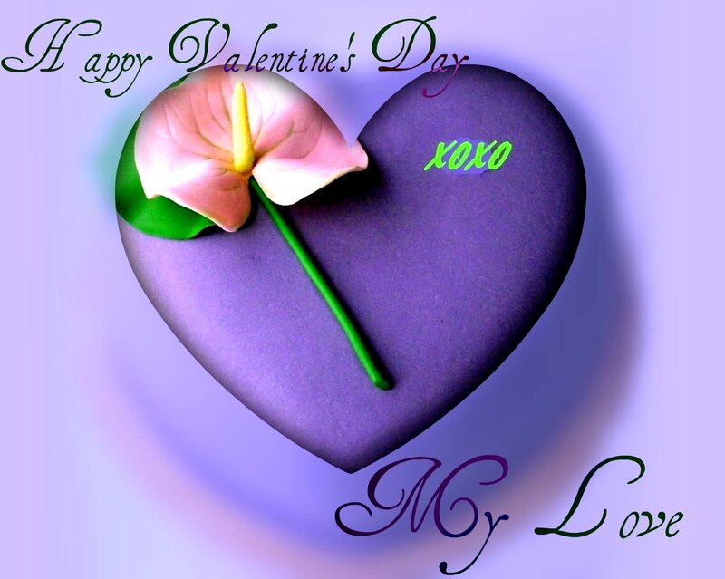 Purple Heart with Flower