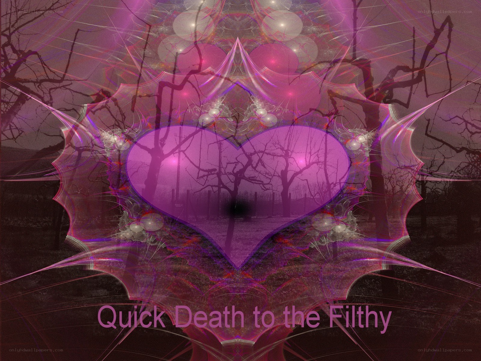 Purple heart with fractal overlay