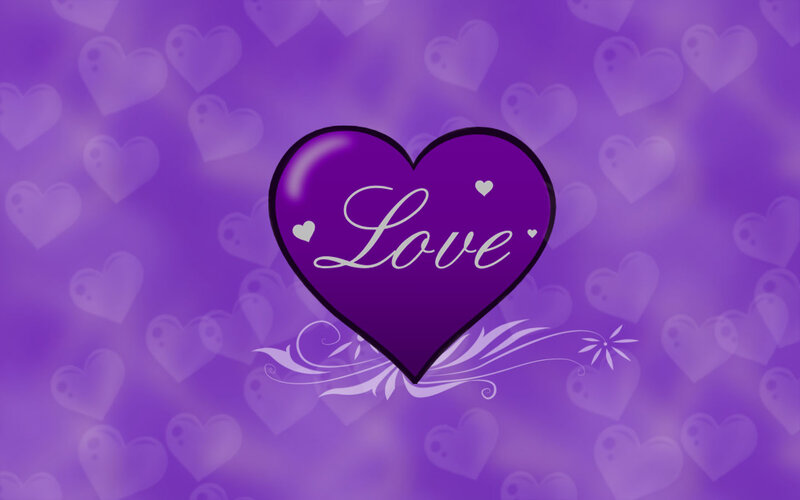 Purple Heart with Love Text