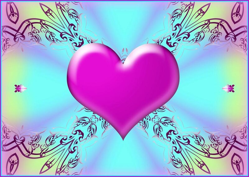 purple heart with ornate background