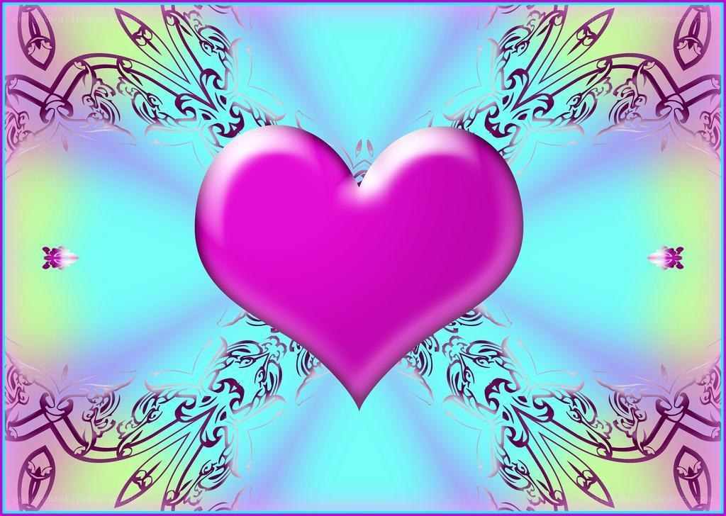 purple heart with ornate background