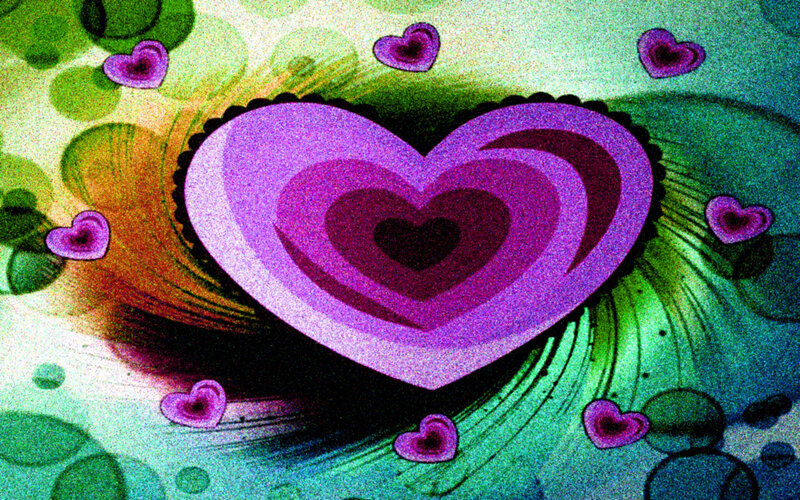 Purple Heart with Smaller Hearts
