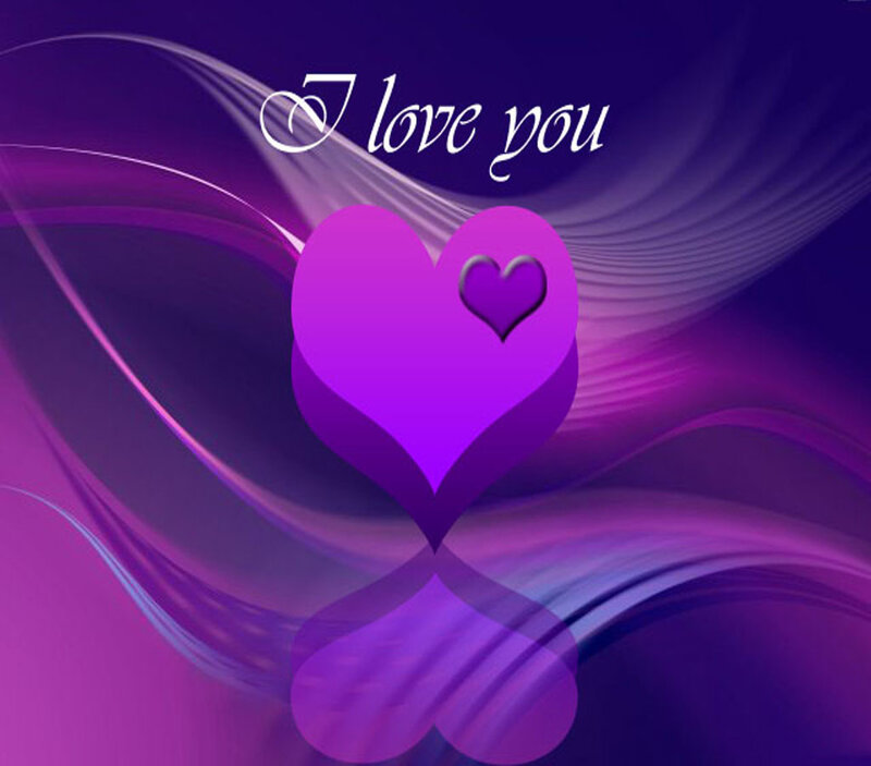 Purple Heart with Text — Romantic