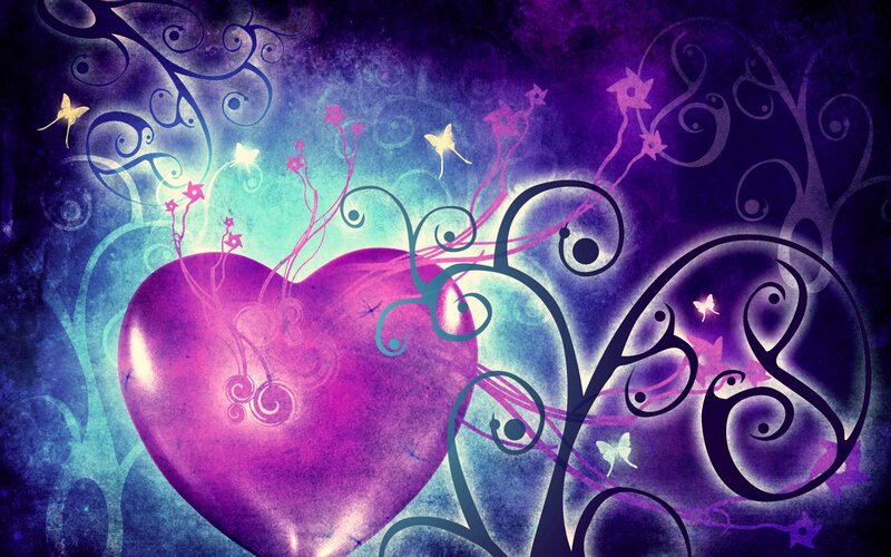 Purple Heart with Vines — Dreamy