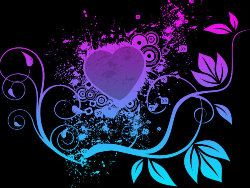 Purple Heart with Vines — Dynamic