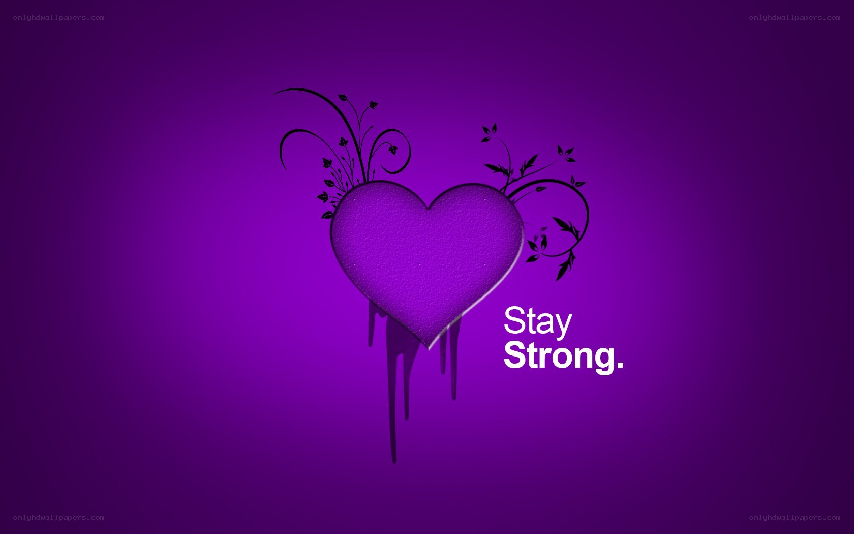 purple heart with vines