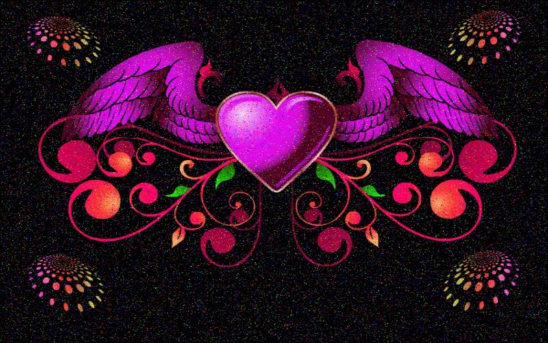 Purple Heart with Wings — Festive