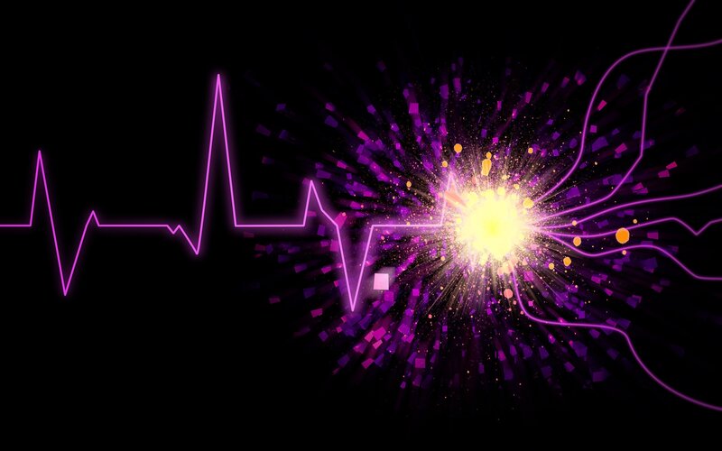 Purple Heartbeat Line — Dramatic