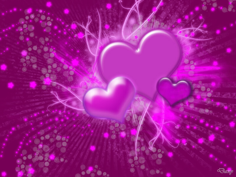 purple hearts abstract background
