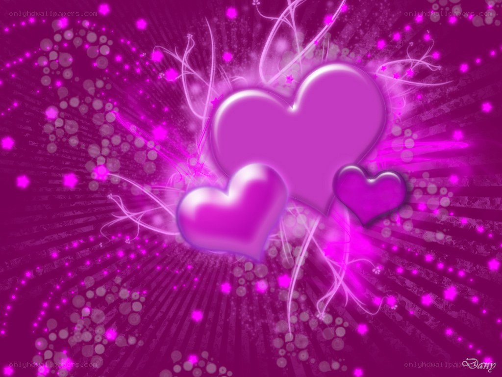 purple hearts abstract background