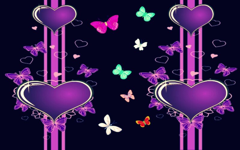 Purple Hearts and Butterflies