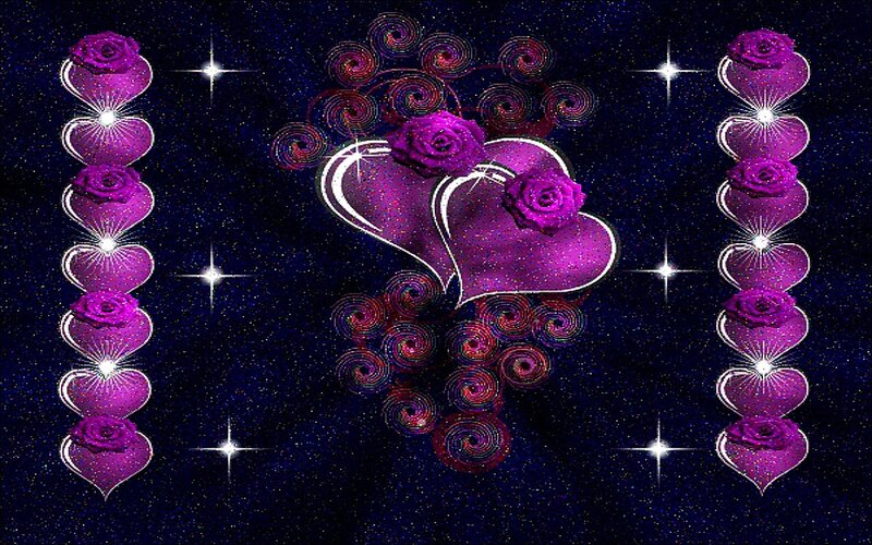 Purple Hearts and Roses