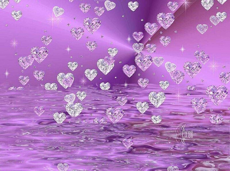 purple hearts and sparkles