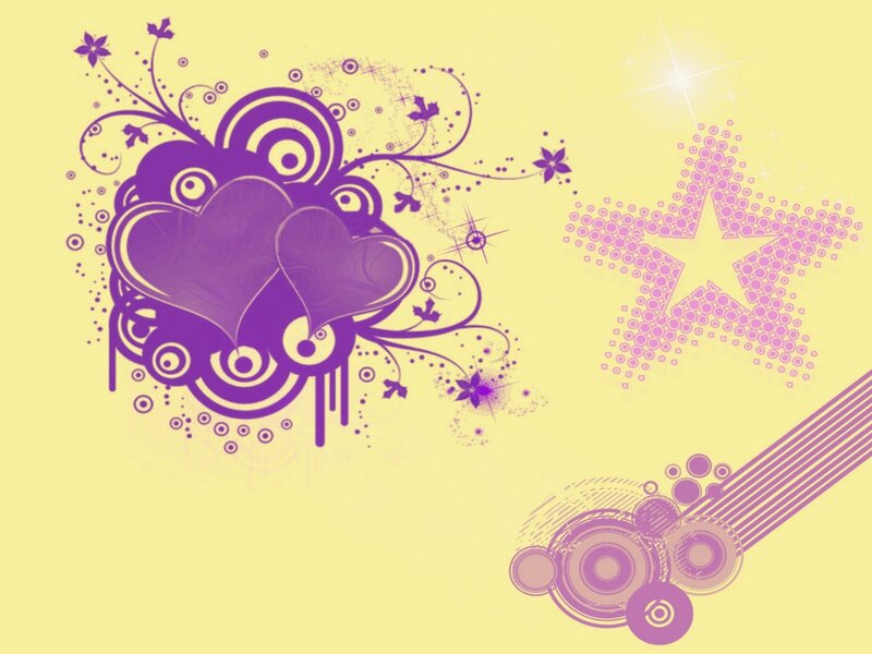 purple hearts and star design