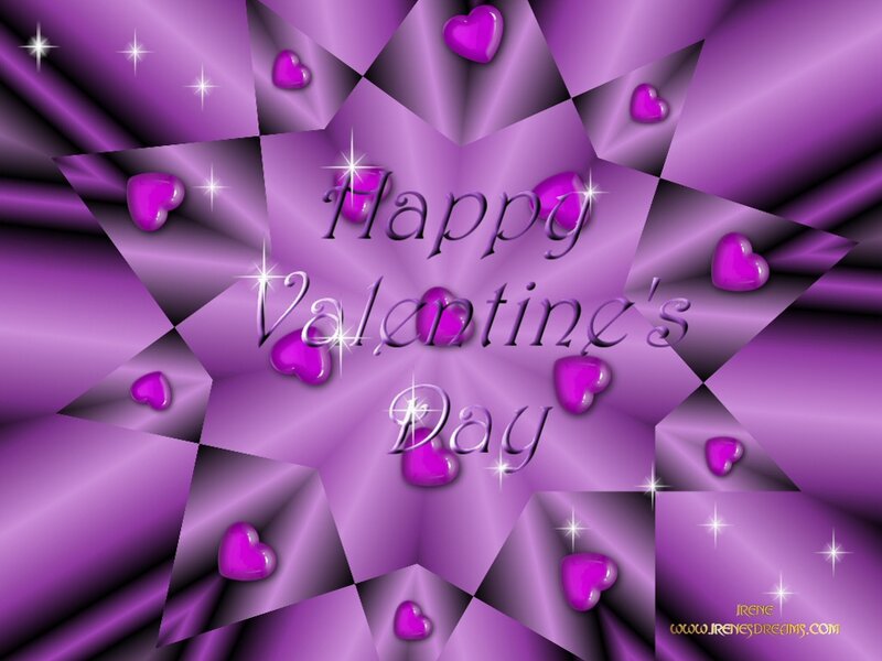 Purple Hearts and Text