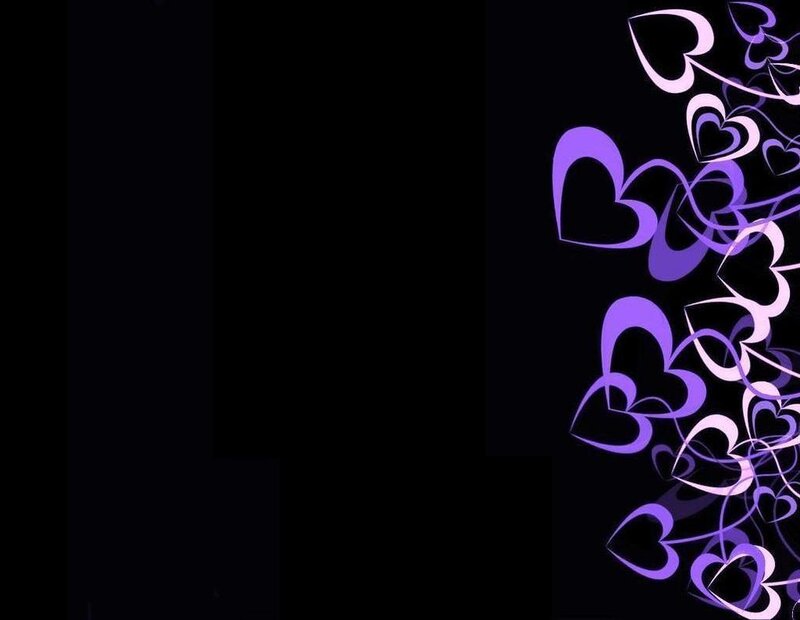 purple hearts on black background