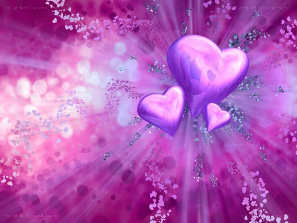 Purple hearts with sparkles