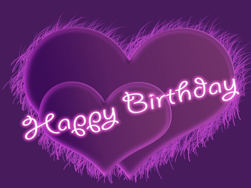 Purple Hearts with Text