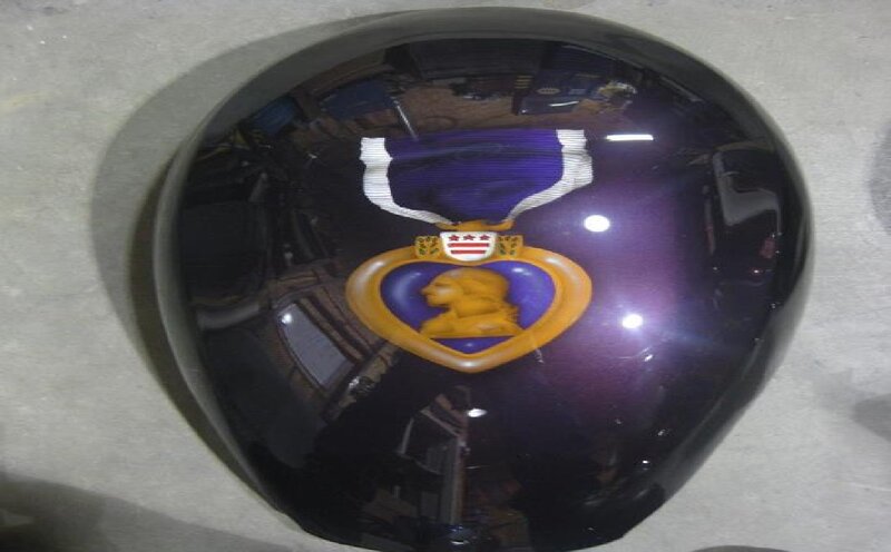 Purple Helmet with Medal