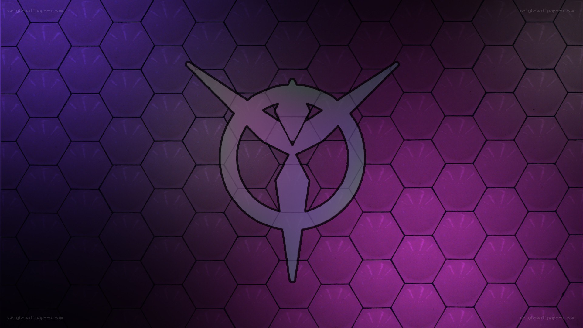 purple hexagonal logo background