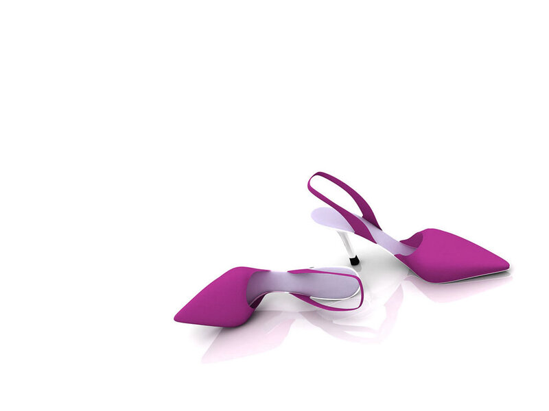 Purple High-heeled Shoes — Clean