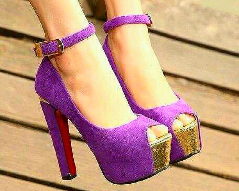 Purple High-heeled Shoes — Neutral