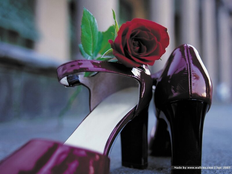 Purple High-heeled Shoes — Romantic