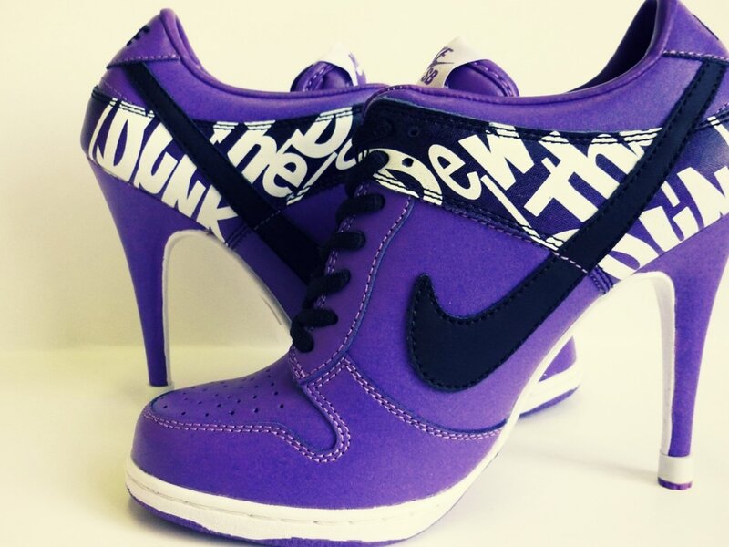 Purple High-heeled Sneakers — Stylish