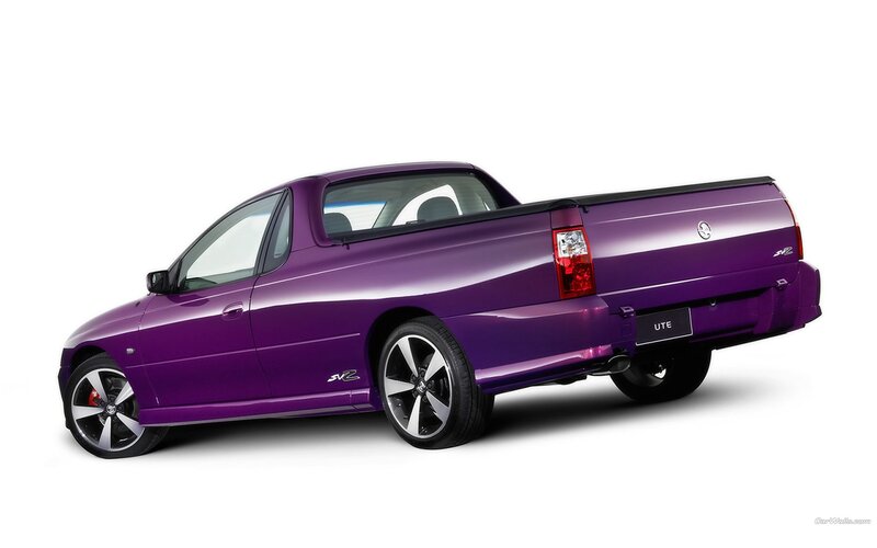 purple Holden Ute pickup truck