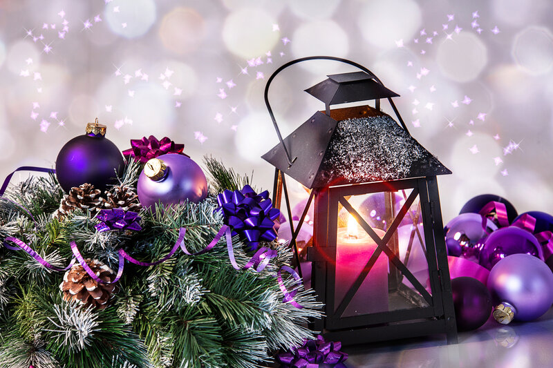 Purple Holiday Ornaments — Festive, Winter