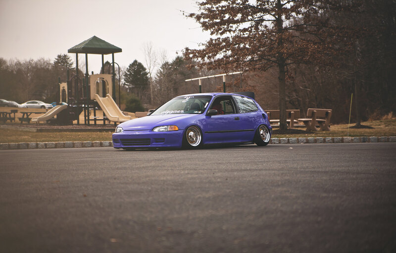 Purple Honda Civic at park
