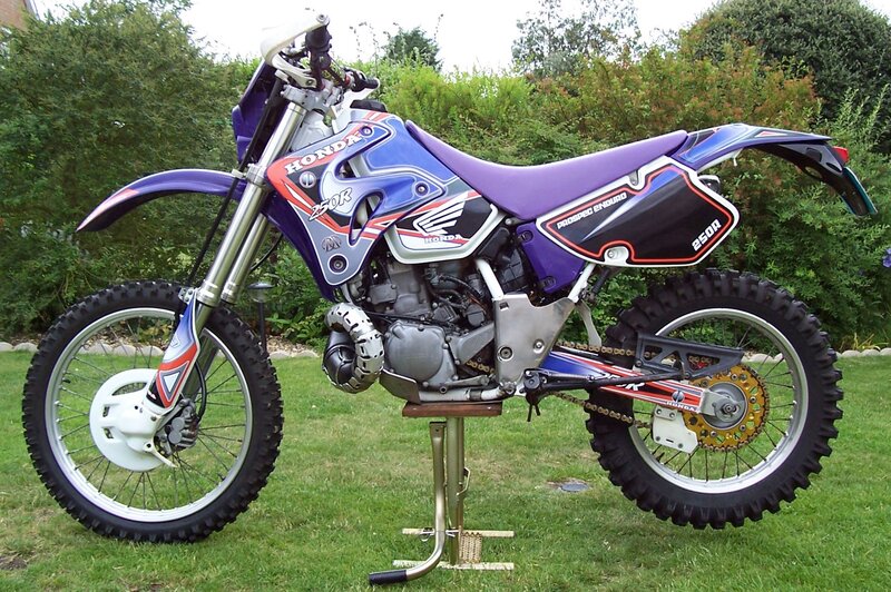 purple Honda dirt bike